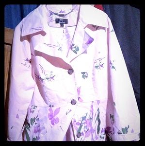 Dennis Basso flared trench coat